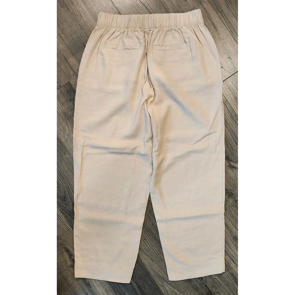 LOFT Outlet Beige Linen Blend Wide Leg Pull-on Pants Womens Size Small Petite - Picture 4 of 6